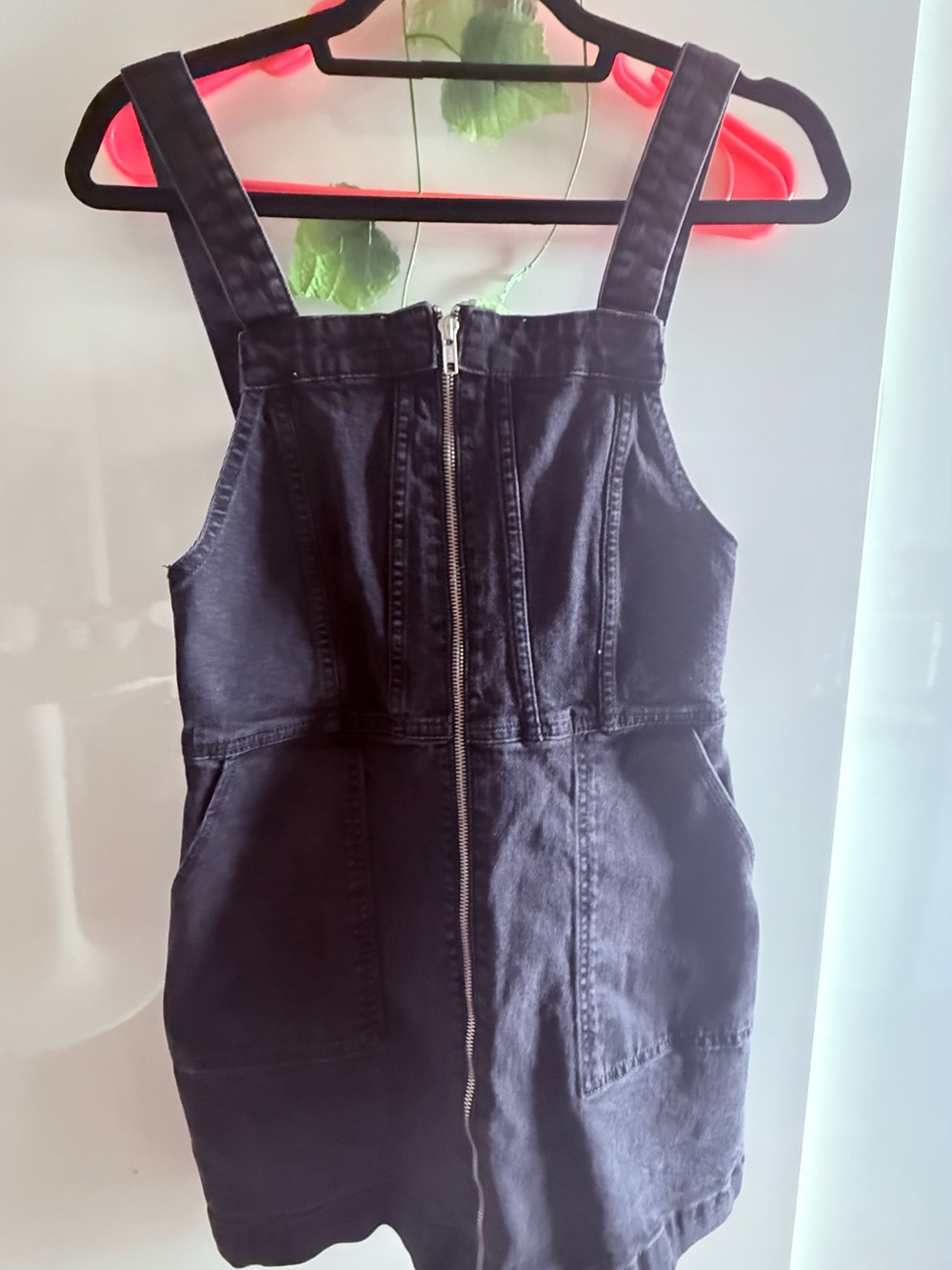 Weekday Black Denim Zip Front Kids Pinafore Overalls